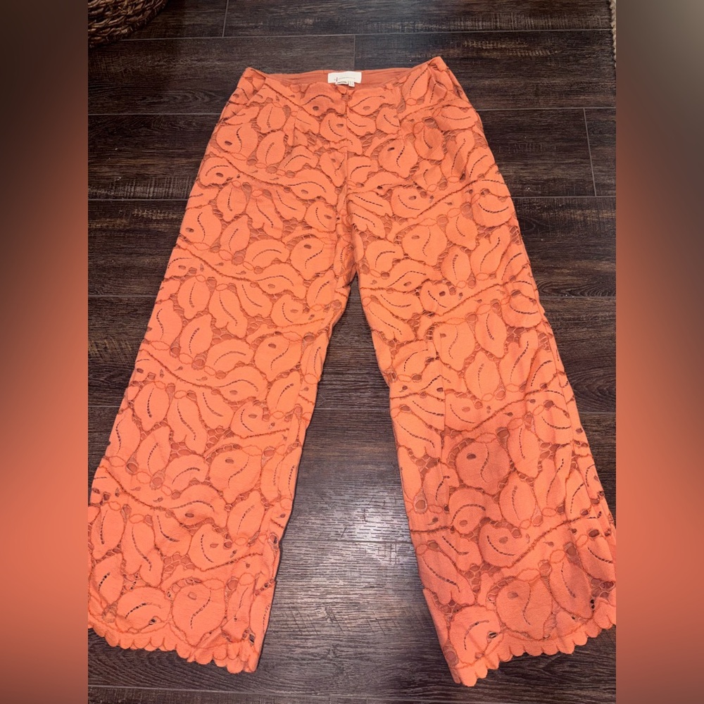 Anthropologie Dolly Lace wide leg trousers Trousers